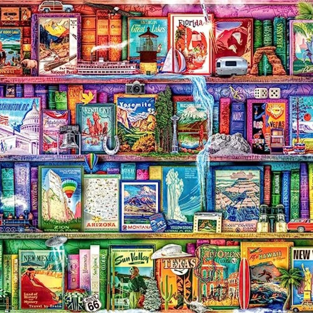 1000 Piece Jigsaw Puzzle by Artist Aimee Stewart - Travel Trinkets